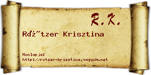 Rötzer Krisztina névjegykártya